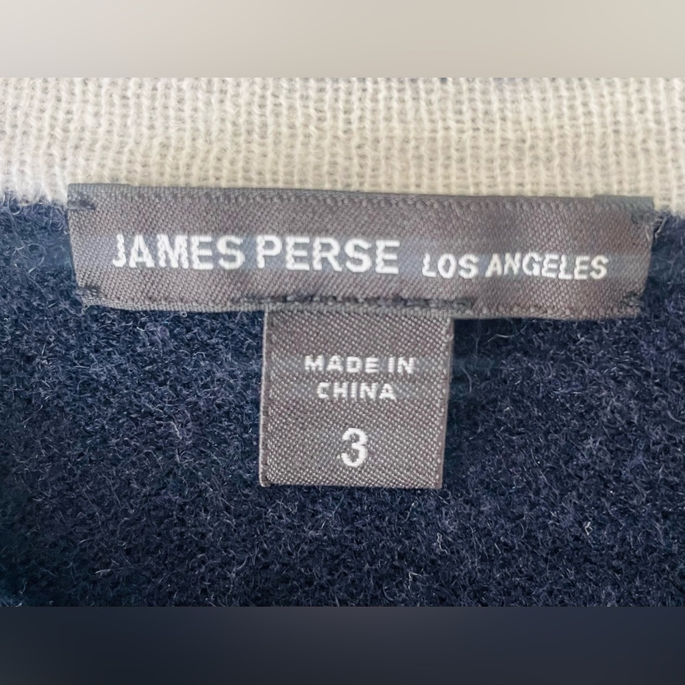 JAMES PERSE Men’s Navy Blue 100% Cashmere Sweater - Picture 6 of 8